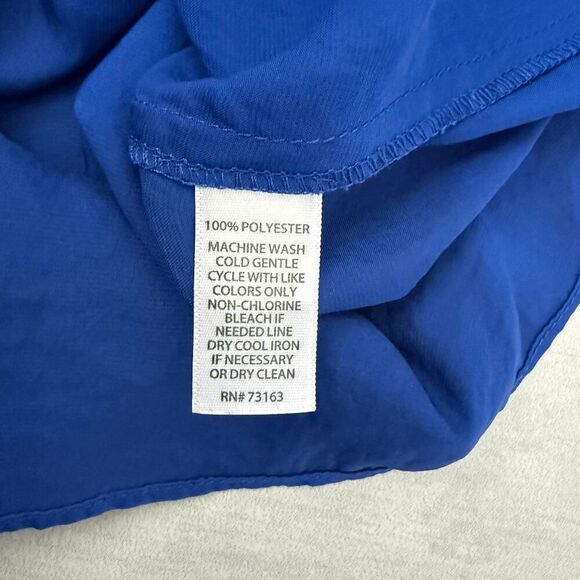 Willi Smith Blouse Sleeveless Top Flowy Blue Lightweight Silk-feel Small Tank - Picture 5 of 7